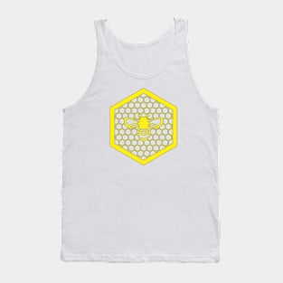 Honey bee Honey comb with outline Tank Top